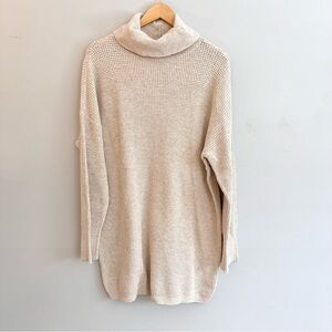 Aerie Soft Cream Turtle Neck Sweater Dress